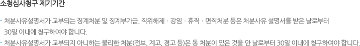 소청심사청구 제기기간